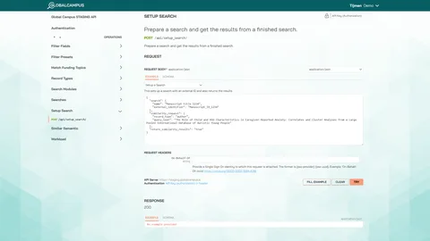 Screenshot for interactive API Documentation